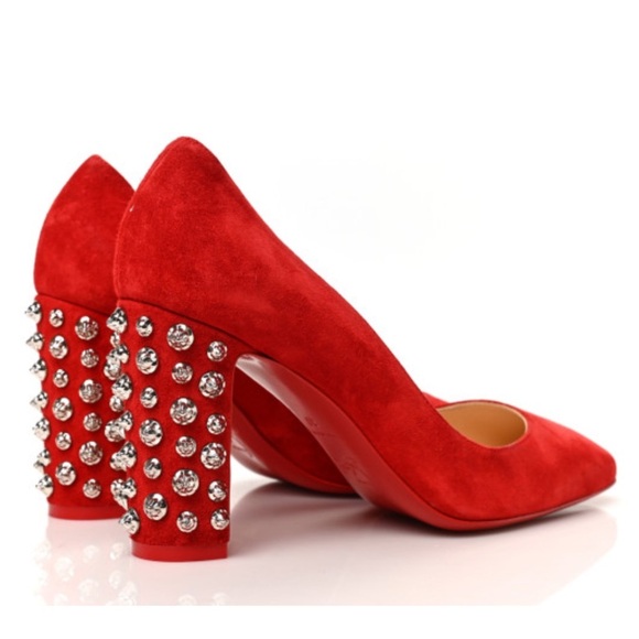Christian Louboutin Shoes - Christian Louboutin Veau Velours Donna Stud Spikes 85 Pumps – Size 39.5